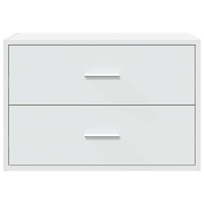 Kast met 2 lades 60x31x40 cm bewerkt hout wit Kast met 2 lades 60x31x40 cm bewerkt hout wit