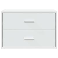 Kast met 2 lades 60x31x40 cm bewerkt hout wit - thumbnail