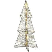 House of Seasons Kerstboom Zilver 20 LEDs Batterij L27xb27xH60cm - thumbnail
