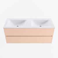 MONDIAZ VICA 120cm badmeubel onderkast Rosee 2 lades. Wastafel CLOUD dubbel 2 kraangaten, kleur Talc. - thumbnail