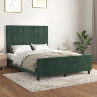 Bedframe zonder matras 140x200 cm fluweel donkergroen - thumbnail