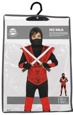 Ninja Kostuum Zane Kind Zwart/Rood