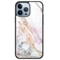 iPhone 13 Pro Max glazen hardcase - Parelmoer marmer - thumbnail