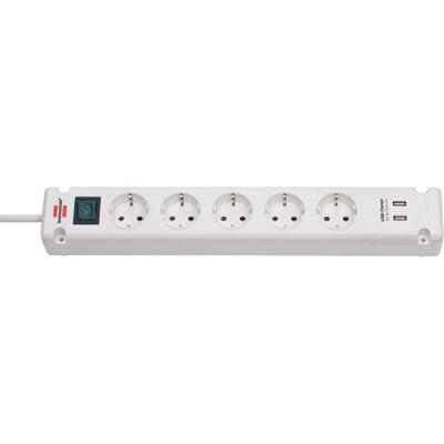 Brennenstuhl Bremounta 5-weg Stekkerdoos + 2 USB Poorten Wit 3M H05VV-F 3G1.5 Brennenstuhl Bremounta 5-weg Stekkerdoos + 2 USB Poorten Wit 3M H05VV-F 3G1.5