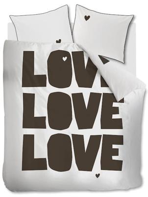VT wonen VTwonen dekbedovertrek Bold Love Naturel 140x200/220 cm