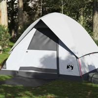 VidaXL Koepeltent 4-persoons waterdicht verduisterend stof wit - thumbnail