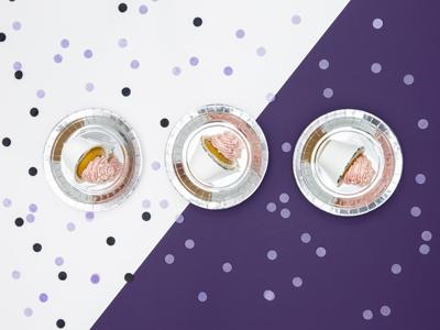 Zilverkleurige Metallic Borden 23cm - 6 stuks