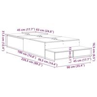 Opbergbedframe Sonoma Eiken 226.5 x 90 x 31.5 cm Bewerkt hout - thumbnail