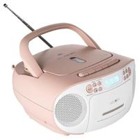 Reflexion Tragbarer Radiorecorder Radio/CD-speler DAB+, DAB, VHF (FM) AUX, CD, Cassette, USB Wit, Pink - thumbnail