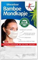 Lucovitaal Bamboe mondkapje wit 1 Stuks - thumbnail