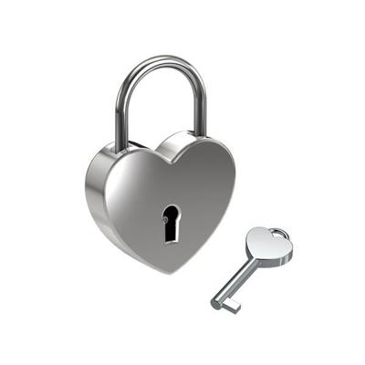 Basi 0006-0700 Hangslot 45 mm Liefdesslot Zilver