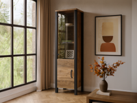 Kolomkast OLIANNE 2 deuren appenzeller sparren/zwart - thumbnail