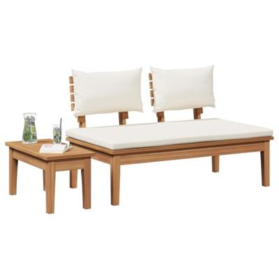 Tuinbank 2 pcs Bruin Massief teakhout - thumbnail
