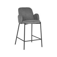 LABEL51 Barkruk 'Jari' Rib, kleur Grijs (zithoogte 65cm) - thumbnail