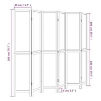 Kamerscherm met 6 panelen massief paulowniahout donkerbruin - thumbnail