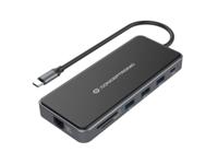 Conceptronic DONN15G laptop dock & poortreplicator Bedraad USB 3.2 Gen 1 (3.1 Gen 1) Type-C Grijs - thumbnail