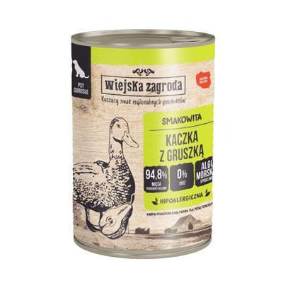 WIEJSKA ZAGRODA Duck with pear - natvoer voor honden - 400g
