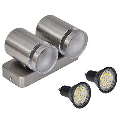 VidaXL Wandlamp led neerschijnend met kegelkop roestvrij staal