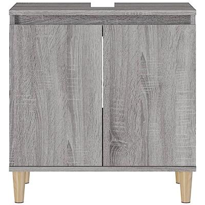 Wastafelkast 58x33x60 cm bewerkt hout grijs sonoma eikenkleurig Wastafelkast 58x33x60 cm bewerkt hout grijs sonoma eikenkleurig