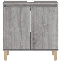 Wastafelkast 58x33x60 cm bewerkt hout grijs sonoma eikenkleurig - thumbnail