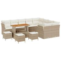 Tuinbankenset 13 pcs Beige poly rattan - thumbnail