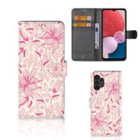 Samsung Galaxy A13 (4G) Hoesje Pink Flowers - thumbnail