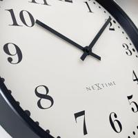 Wandklok 30cm-Geruisloos-Zwart/Wit-Kunststof-NeXtime 'Dickens' - thumbnail