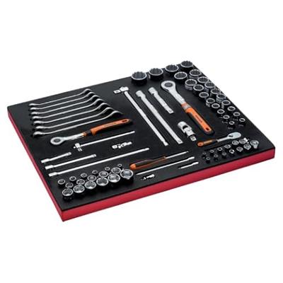 Bahco Foaminlay Fit&Go 3/3 met doppen en toebehoren 1/4" | 1/2" en 3/8" en sleutels - 75-delig - FF1A5032