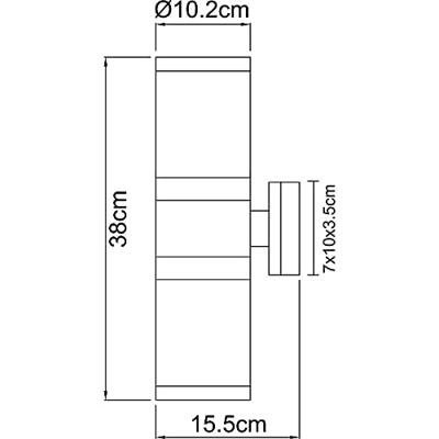 Globo RVS buitenlampXeloo 2x E27 - 32014-2