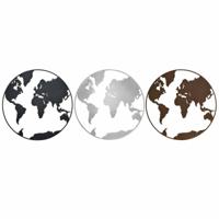 Wanddecoratie DKD Home Decor Metaal Wereldkaart (100 x 1 x 100 cm) (3 pcs) - thumbnail