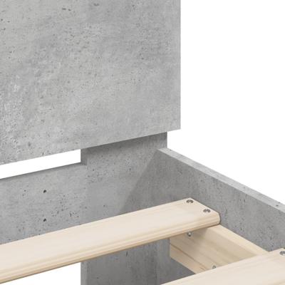 Bedframe met hoofdeinde bewerkt hout betongrijs 180x200 cm