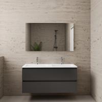 ACTIE BWS Badmeubel | Paris | Antraciet 120 cm | Hoogglans Wit Wastafel | 2 Kraangaten - thumbnail