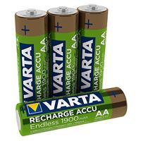 VARTA Recharge Accu Endless Energy AA Mignon Ni-MH accu verpakking met 4 stuks 1900mAh – maximaal 2100 laadcyclussen, lage zelfontlading, voorgeladen en Ready2Use – oplaadbaar zonder memory-effect - thumbnail