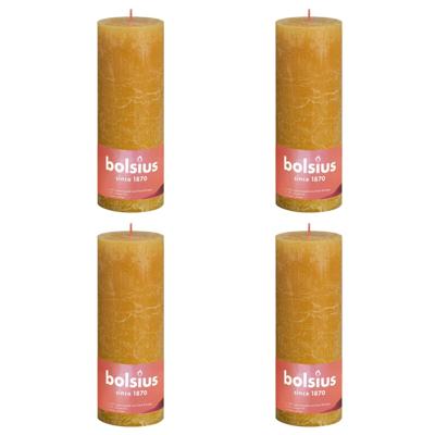 Bolsius rustiek stompkaars 190/68 honey yellow a4