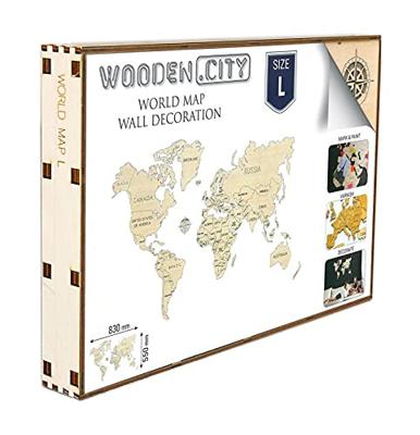 Wooden City wereldkaart 83 x Wooden City wereldkaart 83 x