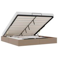 Bedframe zonder matras 200x200 cm kunstleer cappuccinokleurig - thumbnail