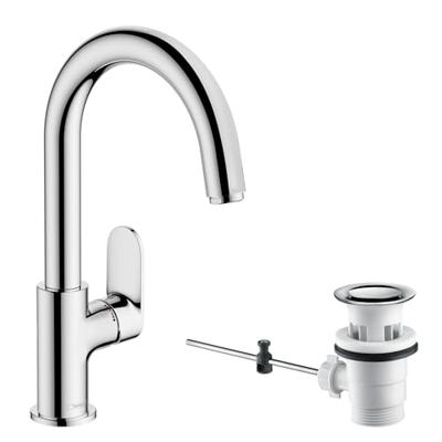 Hansgrohe Vernis Blend wastafelkraan uitloop draaibaar m/waste chroom 71554000