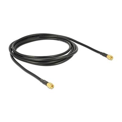 Delock WiFi-antenne Aansluitkabel [1x SMA-stekker - 1x SMA-stekker] 2.00 m Zwart Vergulde steekcontacten