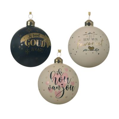 Kerstbal glas d10 cm multi a3 kerst Decoris - Decoris