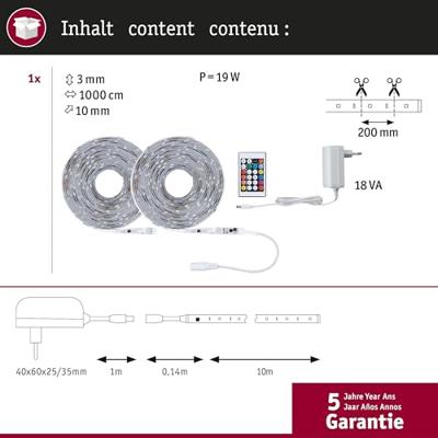 Paulmann FN SimpLED Strip RGB 70515 LED-strip Met connector (male) 12 V 10 m RGB 1 stuk(s)