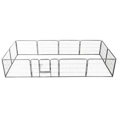 Hondenren met 12 panelen 80x60 cm staal zwart