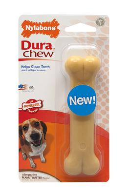 Nylabone dura chew pindakaas voor harde bijters hypoallergeen