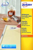 Etiket Avery Zweckform L4744REV-25 96x50.8mm afneembaar wit 250stuks - thumbnail
