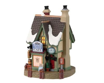 Lemax water taxi café verlicht kersthuisje Plymouth Corners 2023