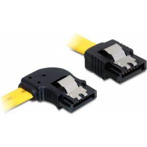 Delock 82824 SATA 6 Gb/s Kabel recht naar links haaks 30cm geel
