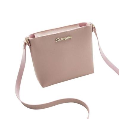 Vrouwen Solid rits schoudertas Cross Body Tas Messenger telefoon munt tas (roze)