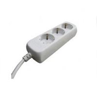 Stekkerdoos 3 stopcontacten 3M snoer met stekker wit 3x1mm² - thumbnail