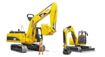 bruder Cat minigraafmachine met arbeider modelvoertuig
