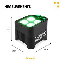 BeamZ 8x BBP94W verticale LED par op accu RGBWA+UV WDMX + Beamz FCC9 flightcase - thumbnail