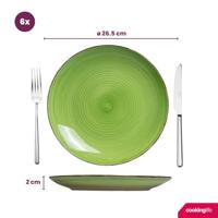 Cookinglife Serviesset Delice Groen 18-delig / 6 personen - 6 dinerborden, 6 diepe borden en 6 ontbijtborden - thumbnail